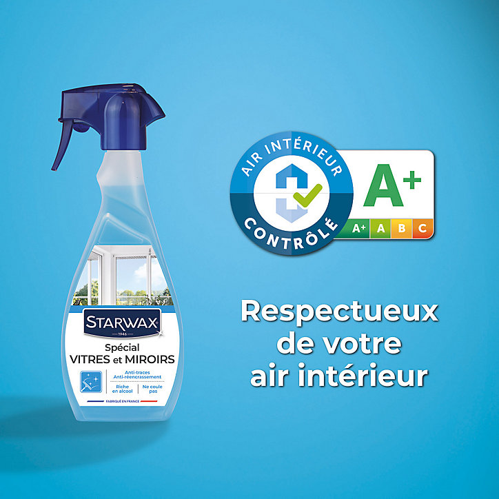 Nettoyant pulvérisateur spécial vitres et miroirs à l'alcool Starwax 0,5L