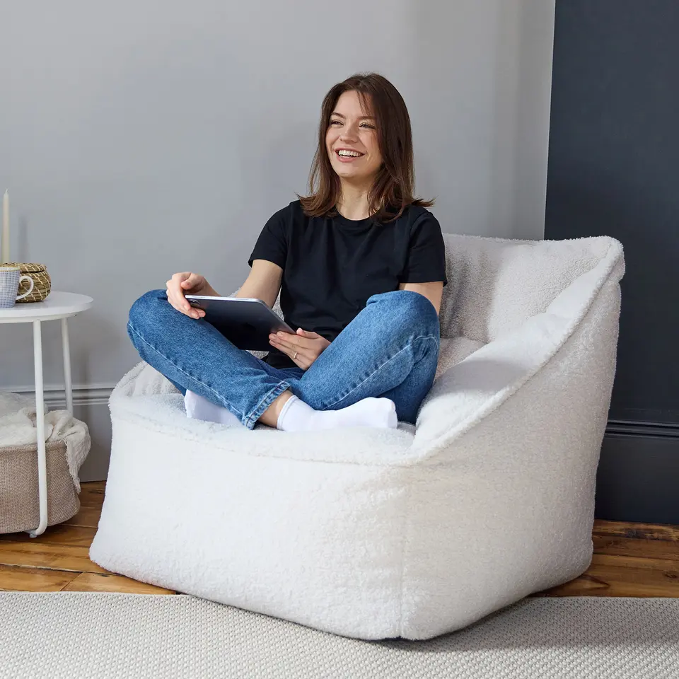 icon Zitzak Natalia - Fleece Zitzak Fauteuil - Crème