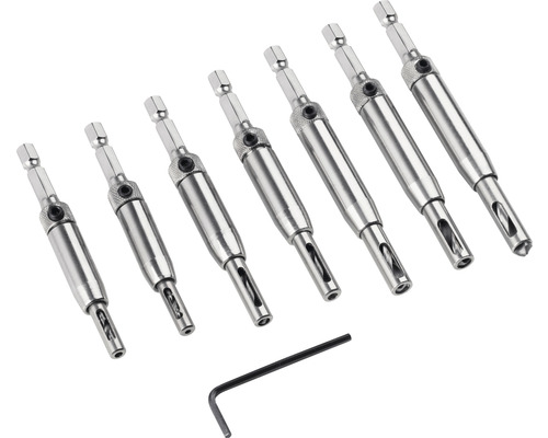 Pattfield 7-delige scharniergatboorset (2-2,8-3,5-4,2-5-5,2-6,35 mm)