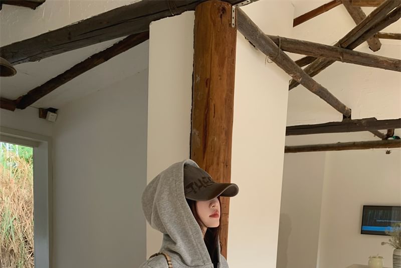 ZENME - Gemêleerde hoodie met rits