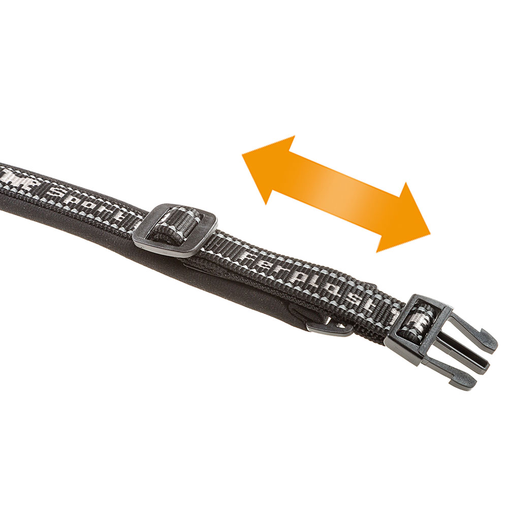 Ferplast collier pour chiens sport dog c20/43, poignée rembourée, ceinture réfléchissante, étiquette porte-nom, a: 33÷43 cm - b:
