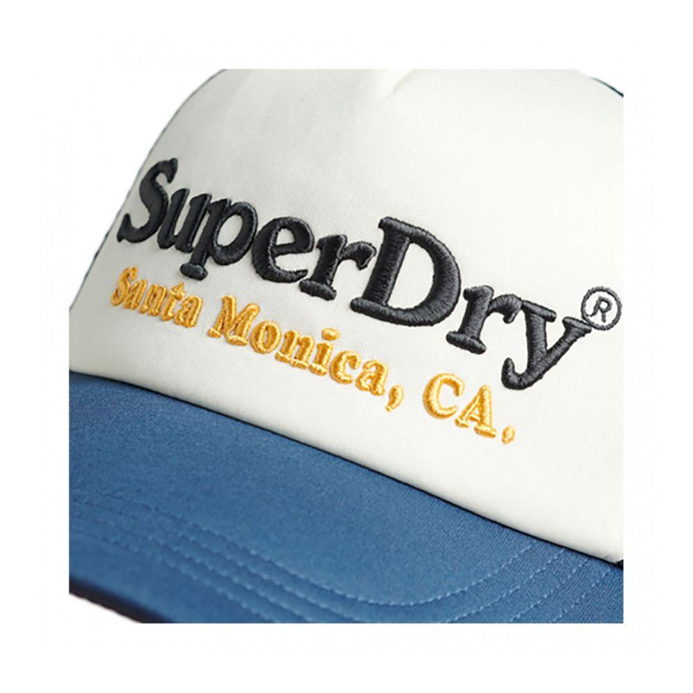Superdry VINTAGE TRUCKER - Casquette off white/blue bottle