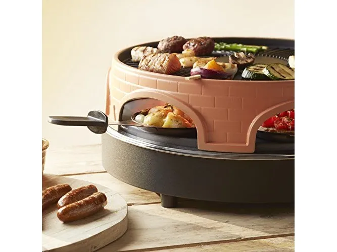 Emerio PO-113255.4 - Pizzaovn/grill/raclette - 1.8 kW - terracotta orange