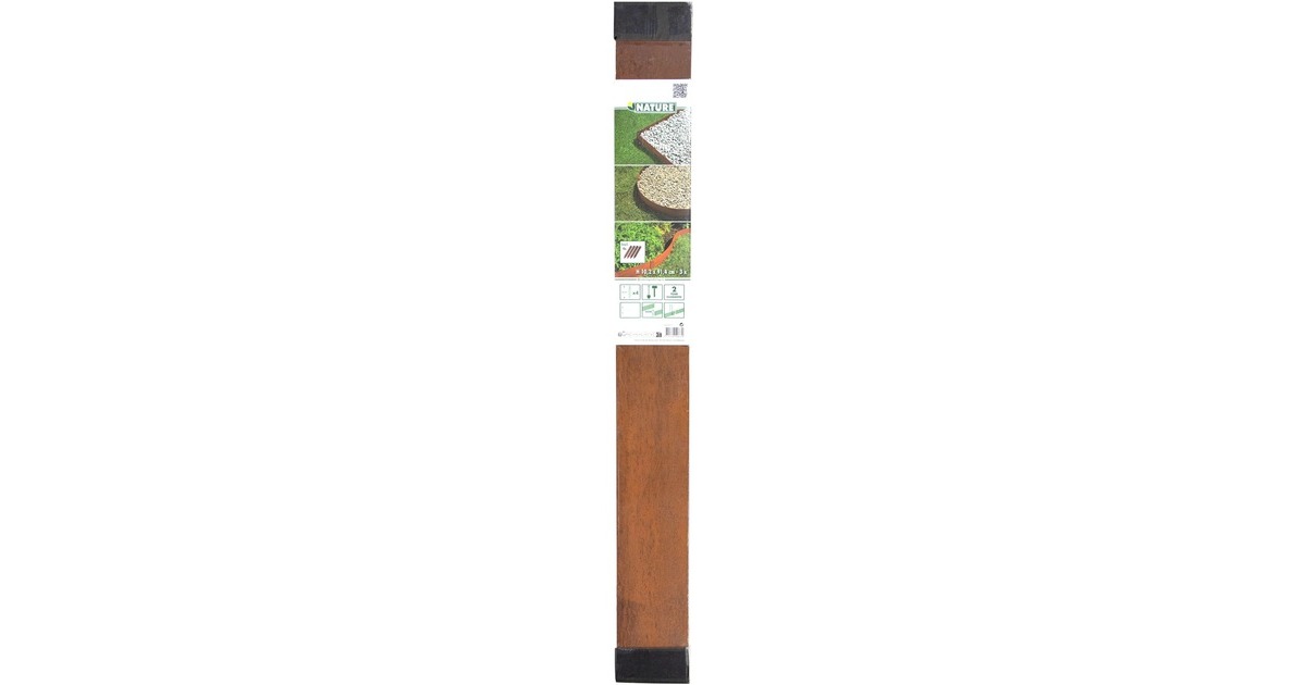 NatureBorderrand van Cortenstaal begrenzing  (3x H 10,2 x 91,4 cm, Incl. 4x grondpennen)