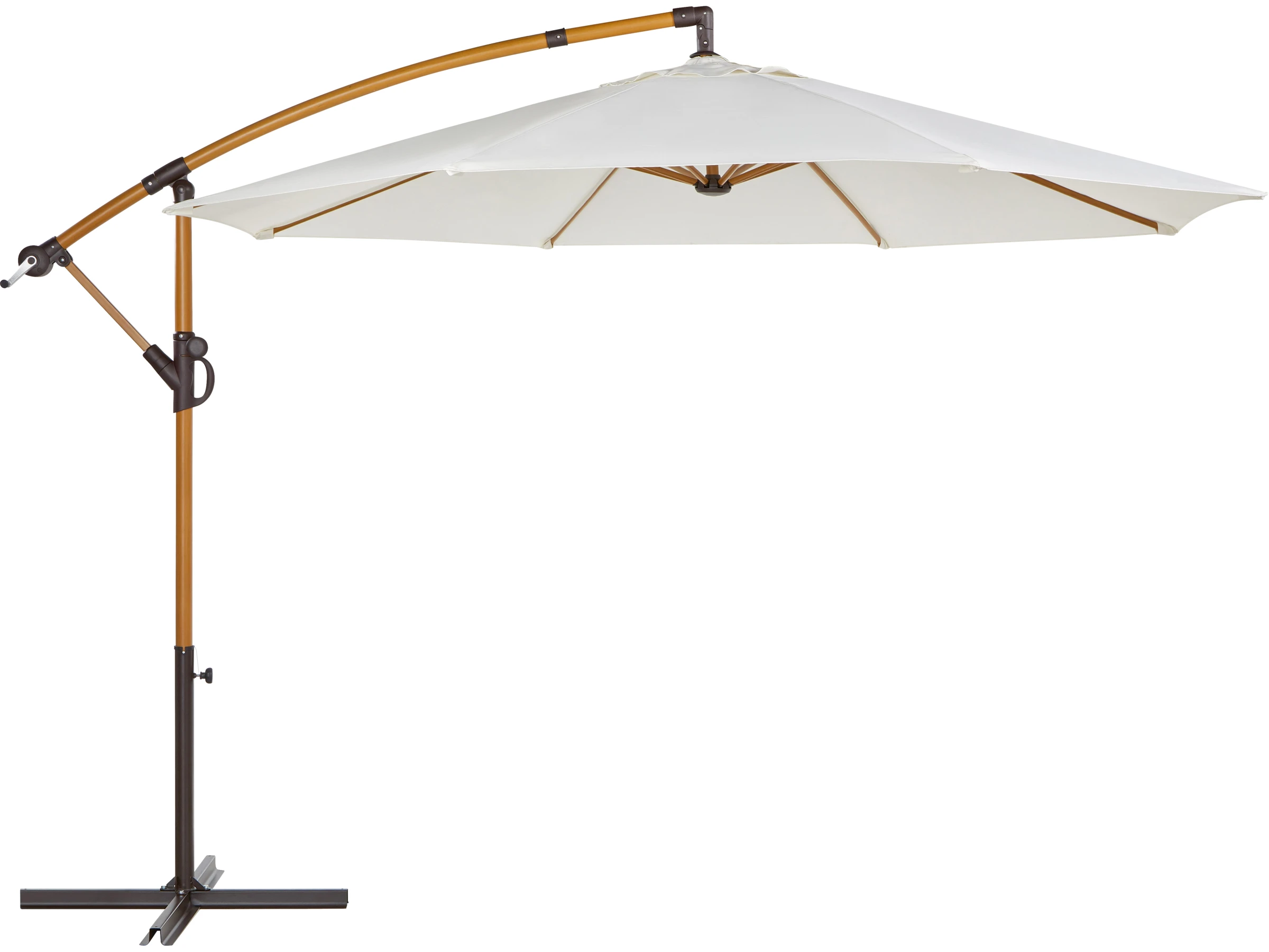 Ampelschirm Alvarado Holzoptik Ø 300 cm Beige mit Kurbel