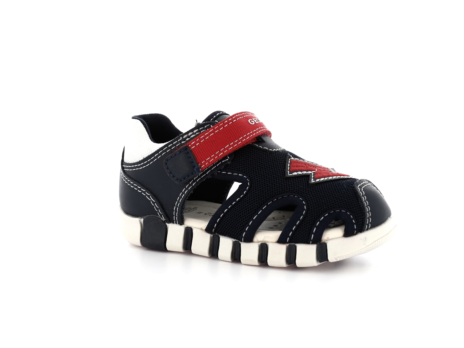 Geox-SANDAL IUPIDOO B455PB Matières combinées Marine Rouge