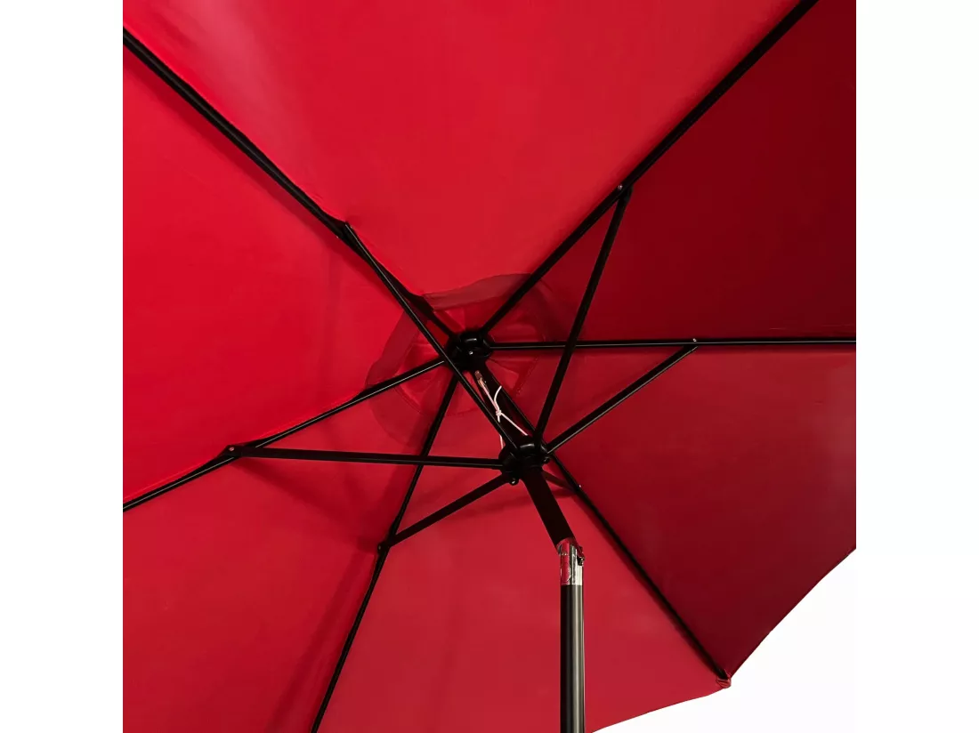 Parasol de jardin ORIENT avec inclinaison réglable en rouge, Poids 4,5 kg Dimensions L270 x l270 x H235 cm