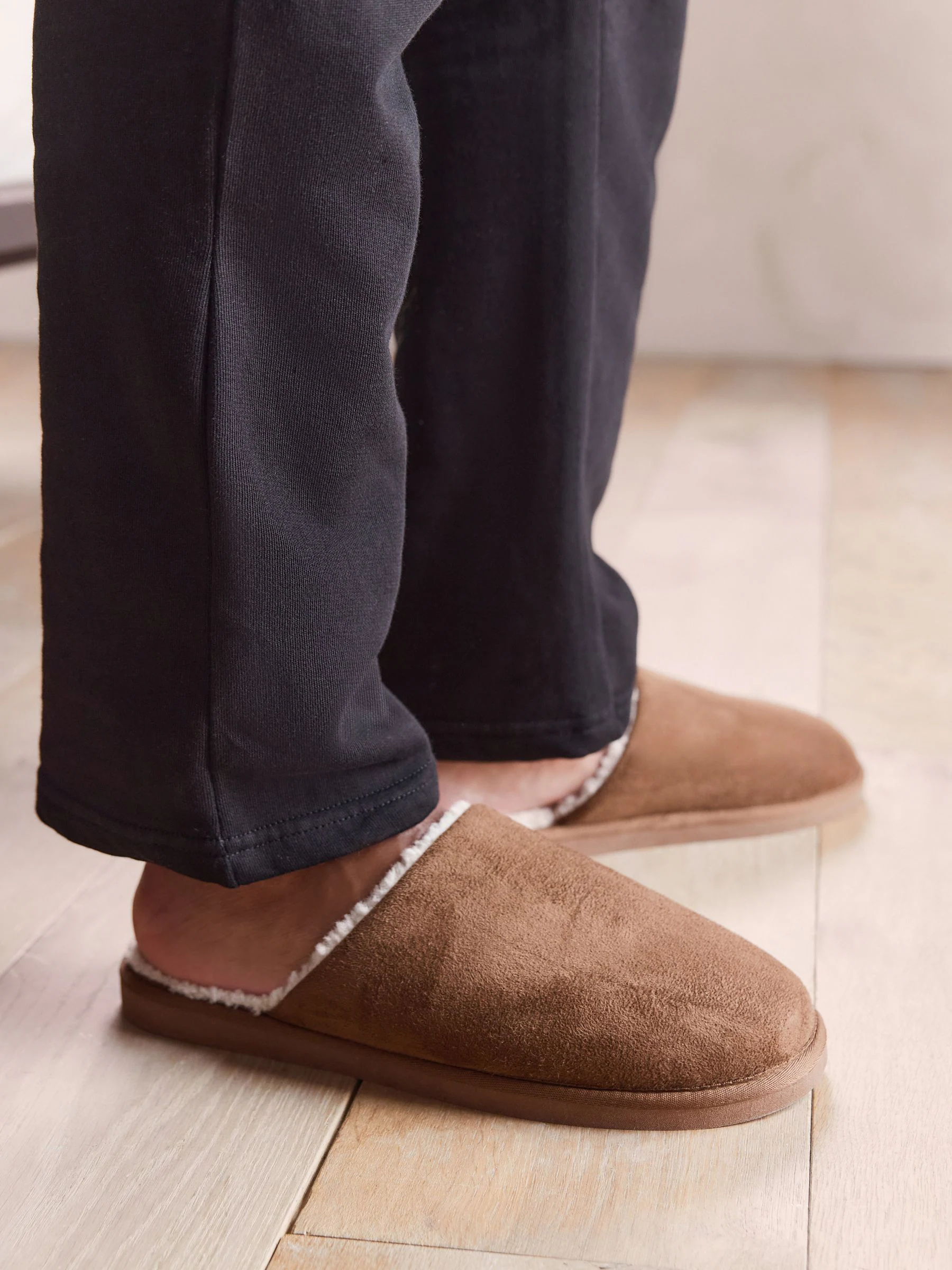 Lichtbruin - Microsuede Mule Slippers