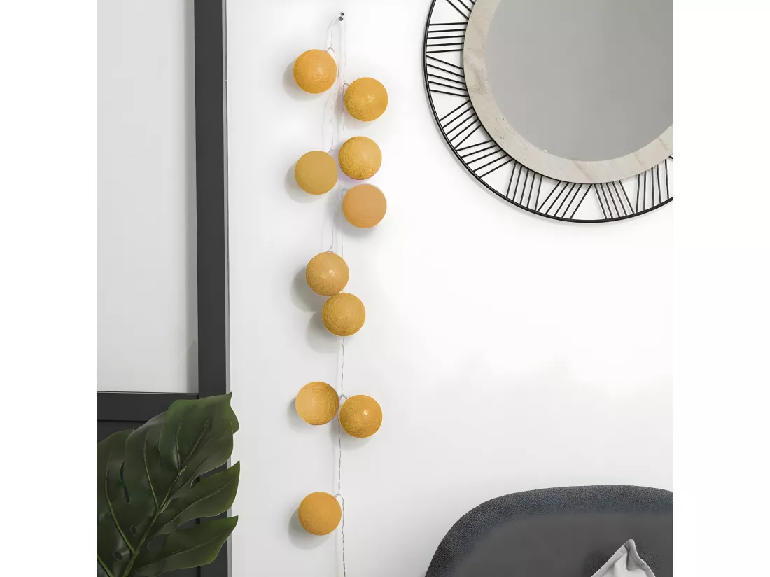 Guirlande Led Secteur 20 Boules D6cm - ATMOSPHERA