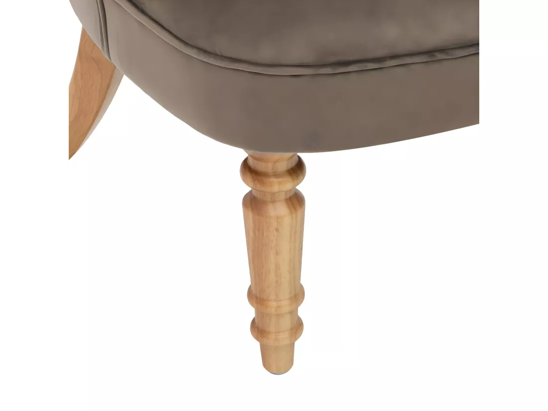 Fauteuil sixtine en velours - Taupe - L 68 x H 70 cm