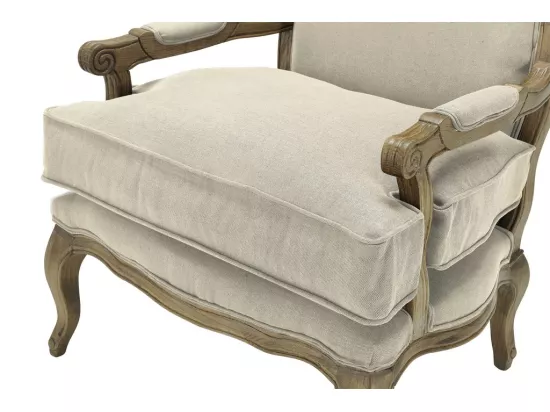 Fauteuil bergère en tissu MAHAUX - Beige