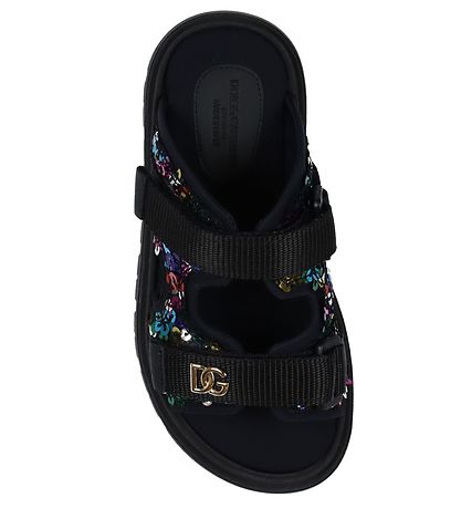 Dolce & Gabbana Sandalen - Schwarz m. Pailletten
