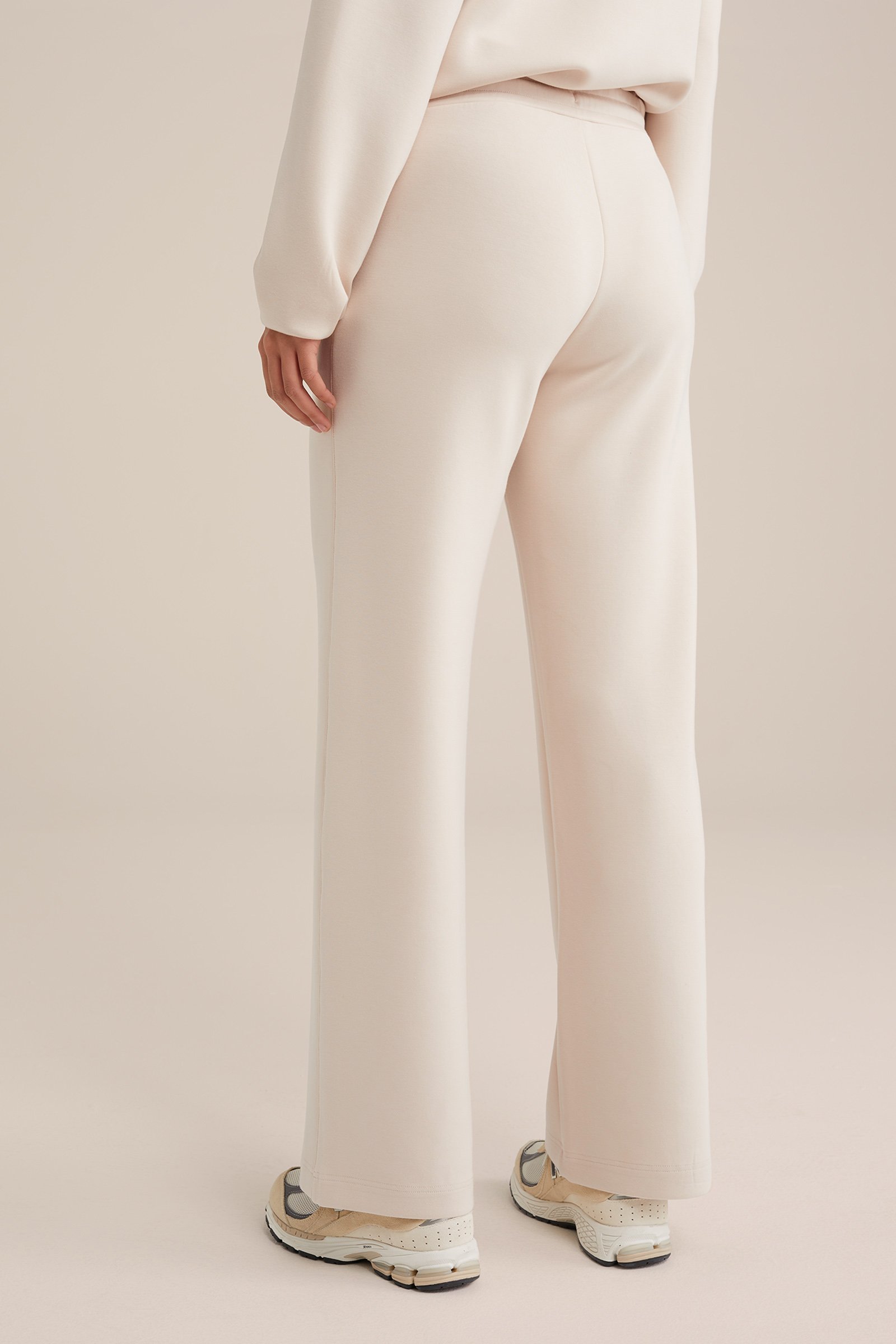 wide leg jersey broek WE Fashion Beige