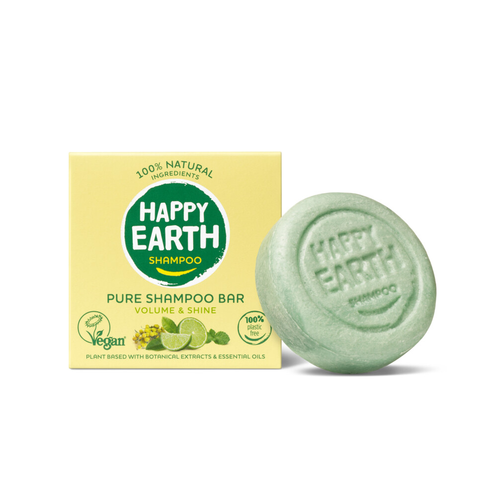 6x Happy Earth 100% Natuurlijke Shampoo Bar Volume & Shine70 gr