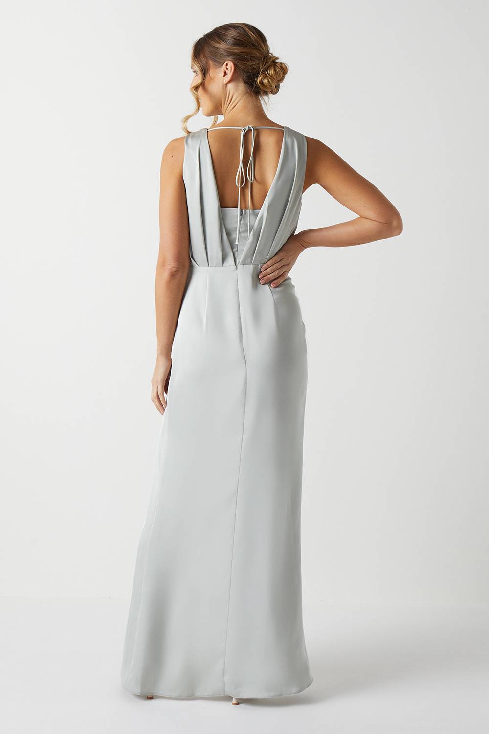 Coast Robe de Demoiselle d'Honneur en Satin avec Détail Taille Froncée
