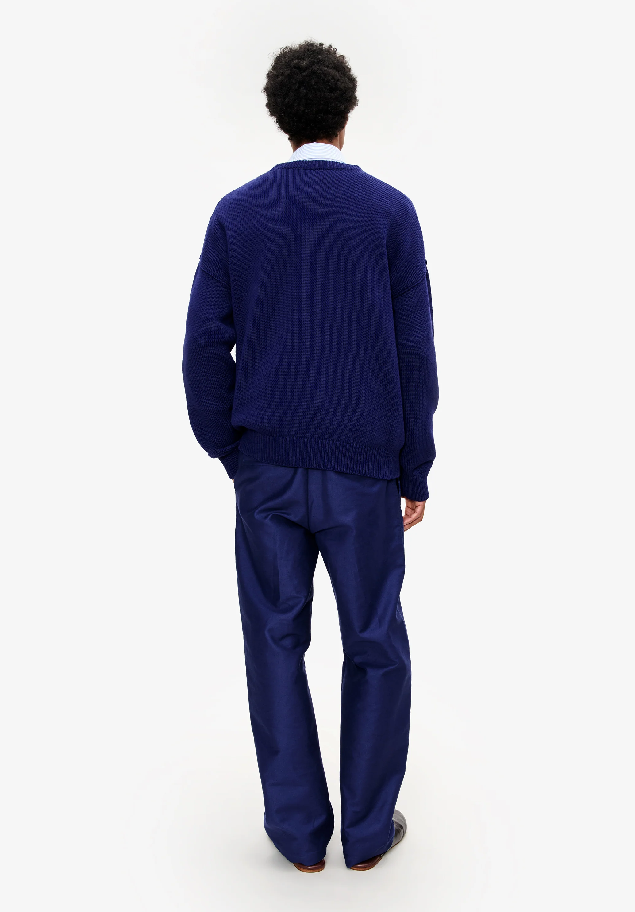 pull col rond - Bleu fonce