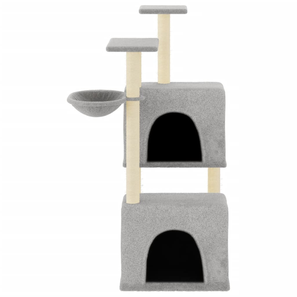 Arranhador para gatos vidaXL com hastes de sisal cinza claro, 122 cm
