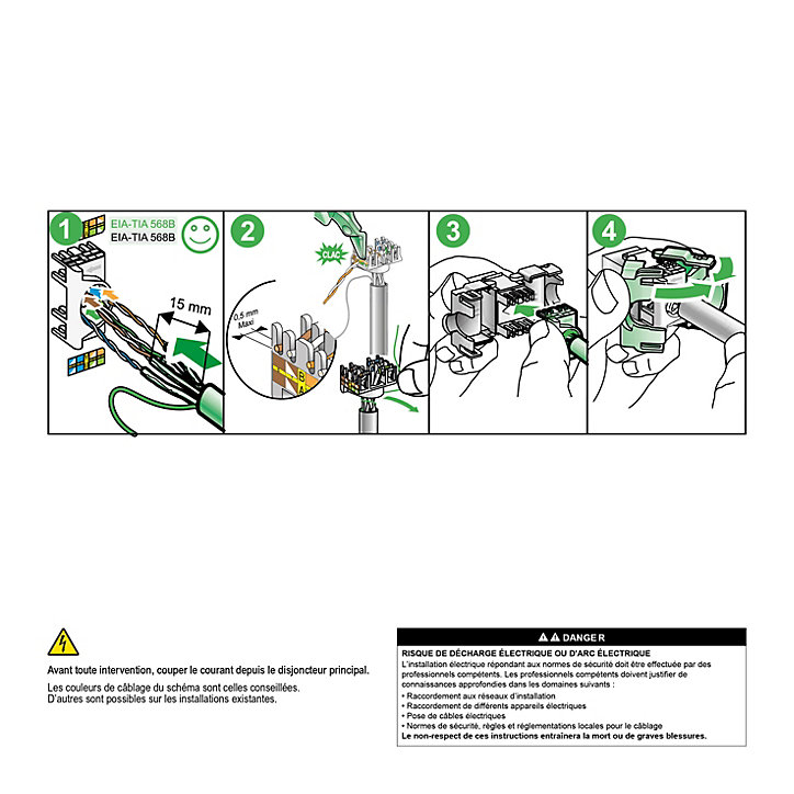 Prise RJ45 complète Schneider Electric Asfora blanc