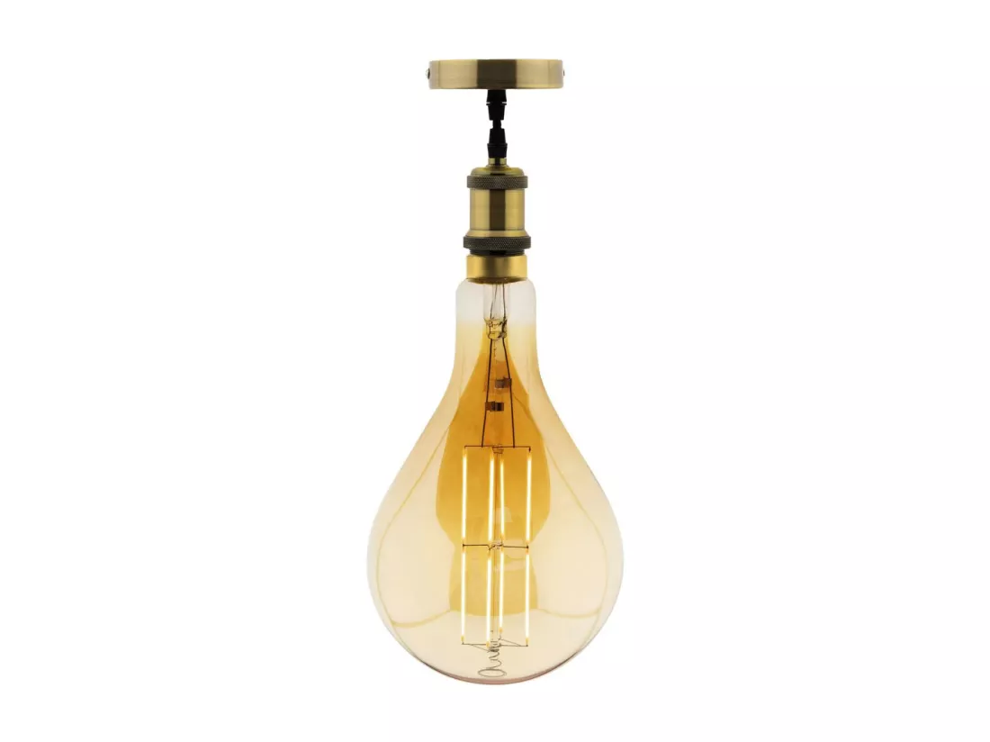 Ampoule LED géante E27 5W - Blanc chaud - 350lm 2500K - Kit de suspension inclus - Zenitech