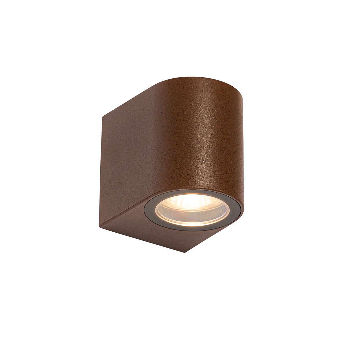 Moderne ovale buitenwandlamp van roestbruin kunststof - Baleno