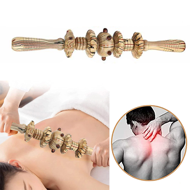 (39cm) Madero Holz Rolle Fitness Selbstmassage Rolle zur Entspannung - Beige