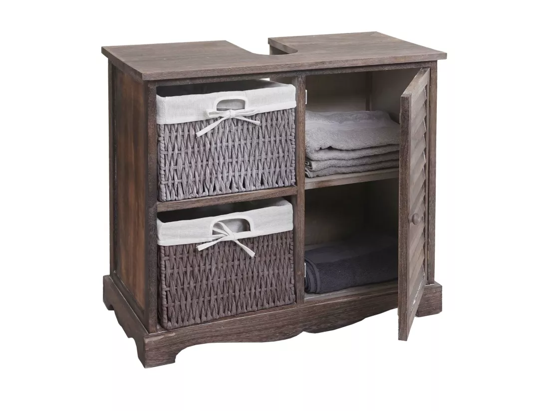 Meuble sous-lavabo MCW-H20, shabby marron