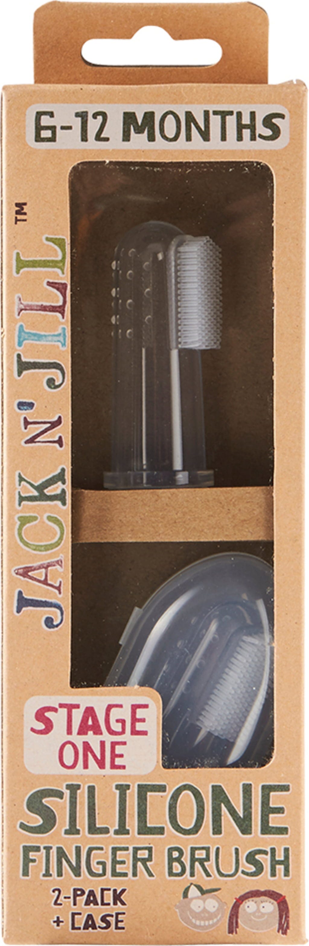 JACK N'JILL  Finger-Zahnbürste aus Silikon (Stufe 1), 2 Stk