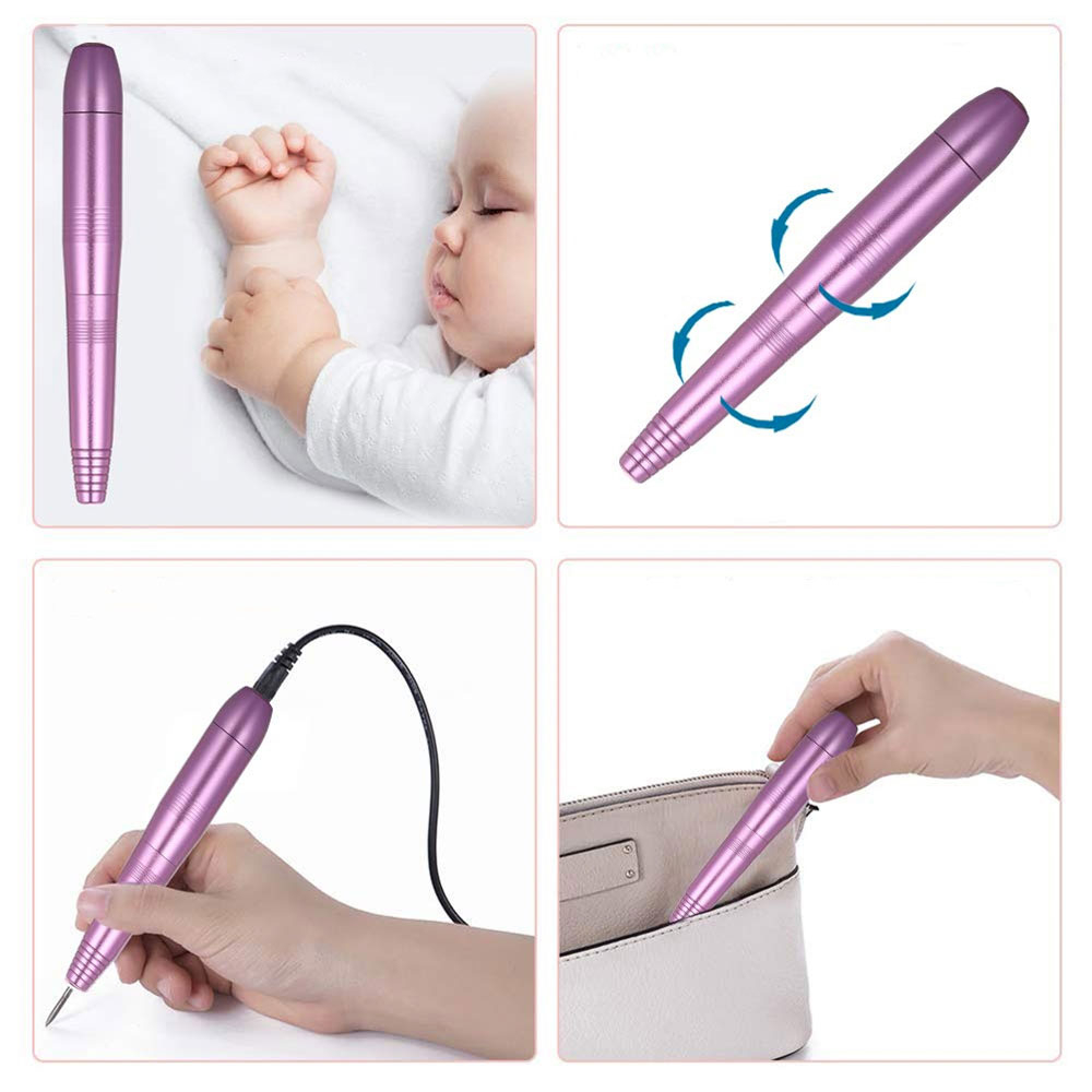 (12in1) Elektrische USB Nagelfräse Nagelpflege Polierwerkzeug Maniküre Pediküre Set - Silber