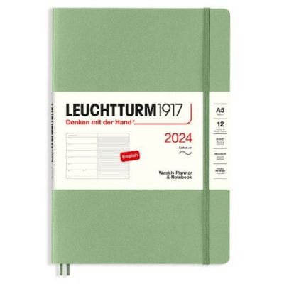 Sage A5 Wkly Notes Soft Diary 2024 (Diary)