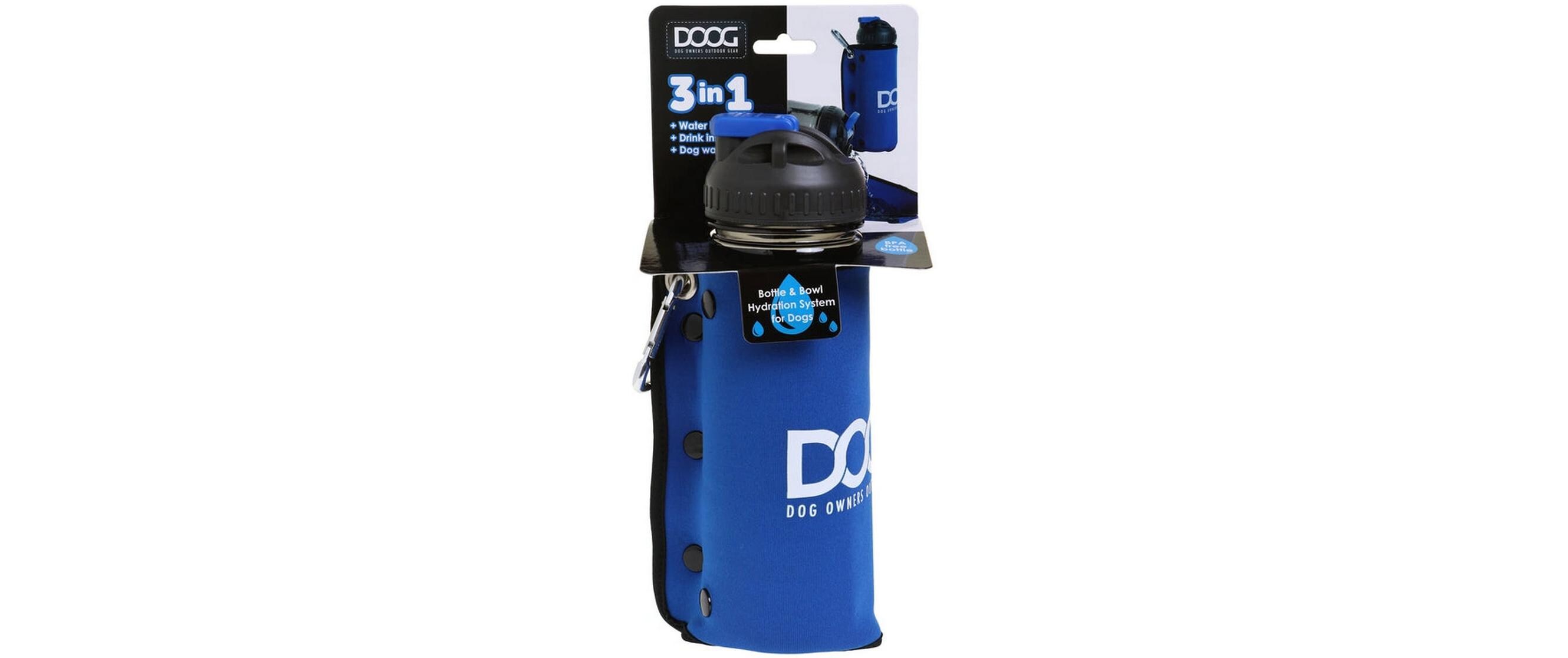 3-in-1 Water Bottle BlauTragbarer Hundewassernapf, Flasche und Isolator in einem