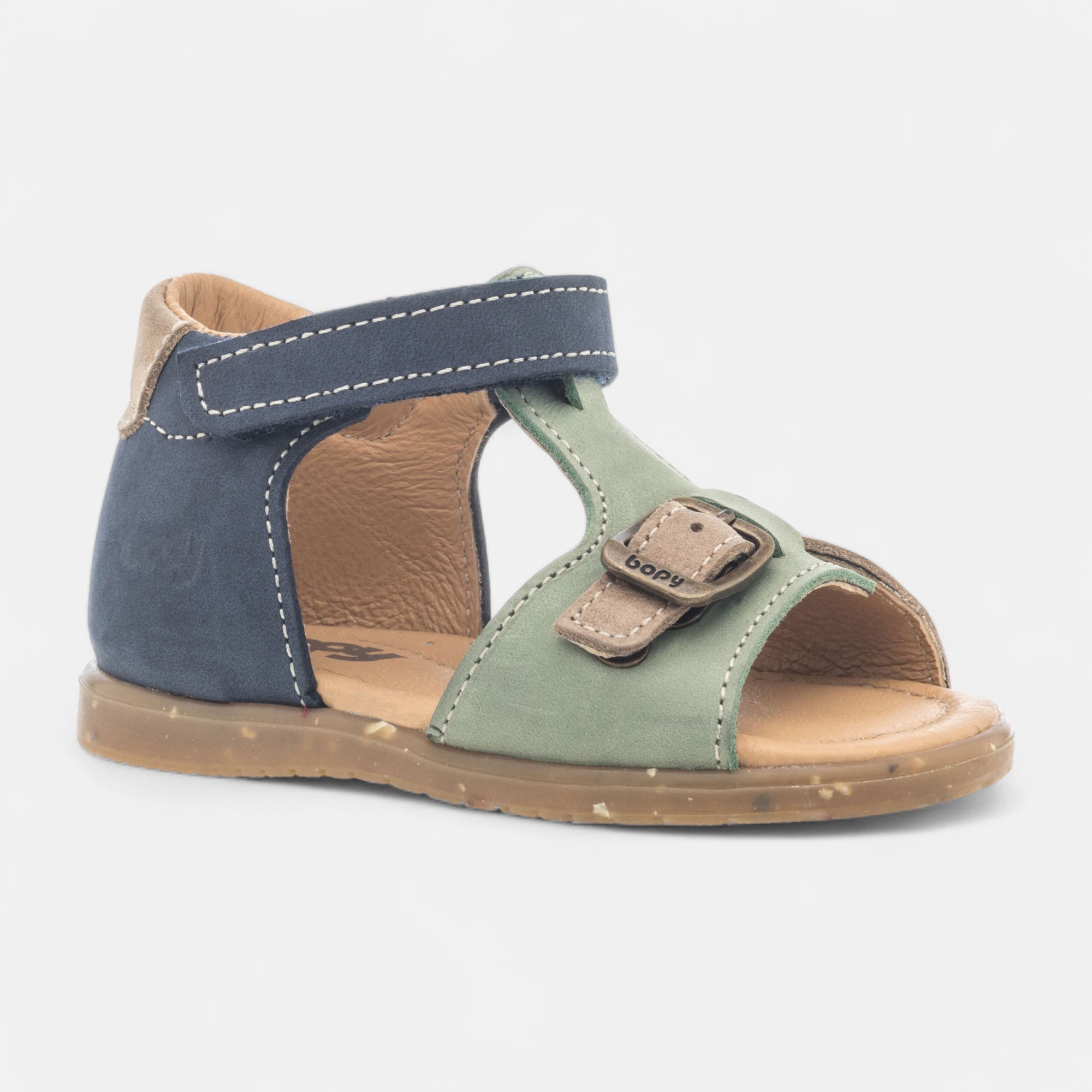 Sandales Bébé garçon en cuir vert clair