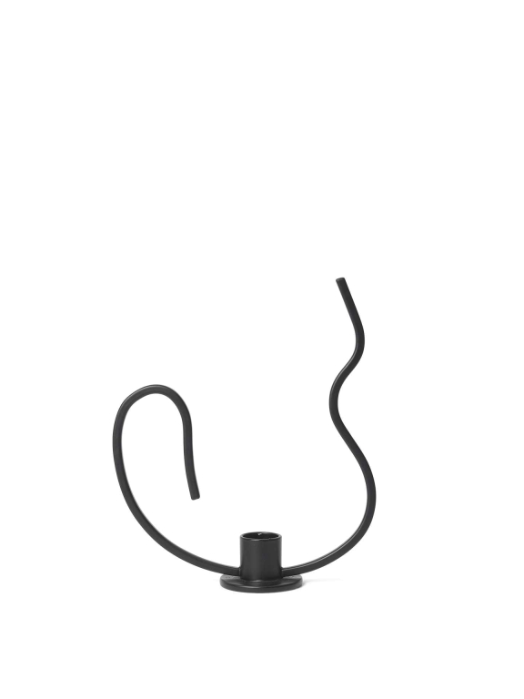 Ferm Living Valse kandelaar low zwart