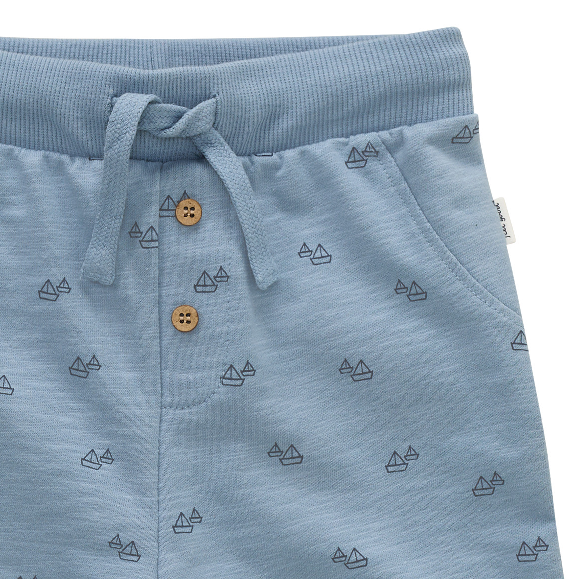 Topomini Baby Joggingshorts mit Flammgarn blau