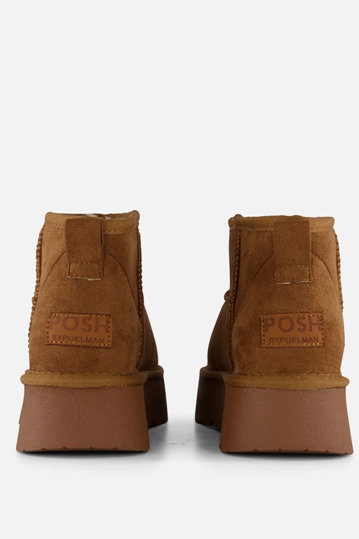 POSH by Poelman Gevoerde boots glitter cognac