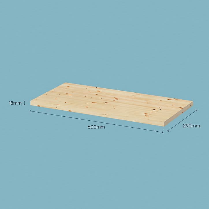 Tablette murale en pin GoodHome Rigga L. 60 x P. 29 cm