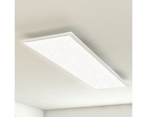 LED-paneel plafondlamp, dimbaar, 36W, 3800 lm, CCT 3000-6500 K, 119,5 x 29,5 cm, wit, met afstandsbediening en sterrenhemeleffect
