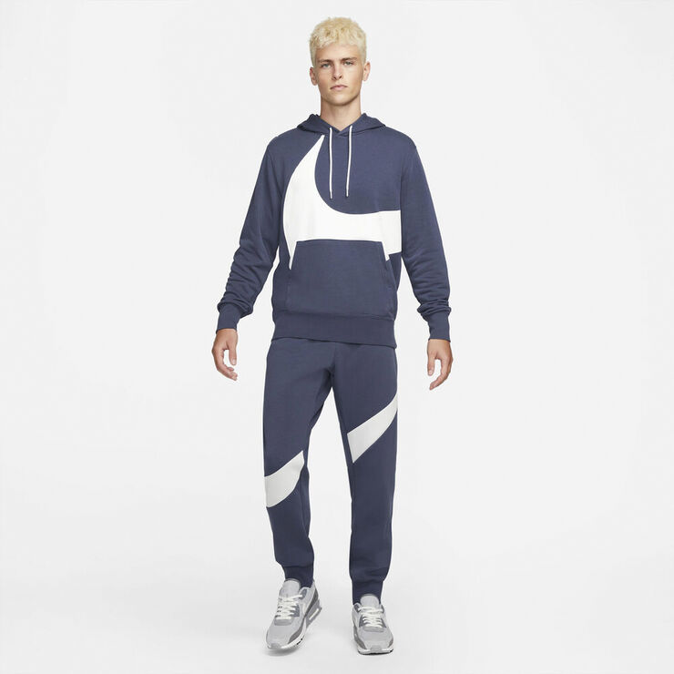 Nike Sportswear Swoosh Semi-Brushed hættetrøje Blå