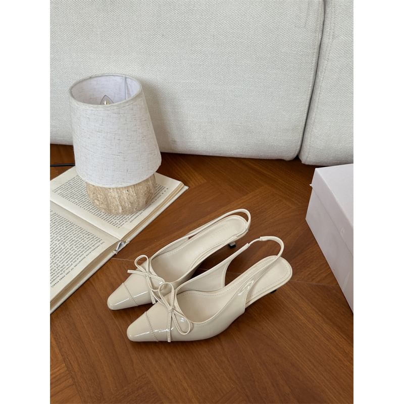 Niuna - Kitten Heel Slingback puntige muiltjes
