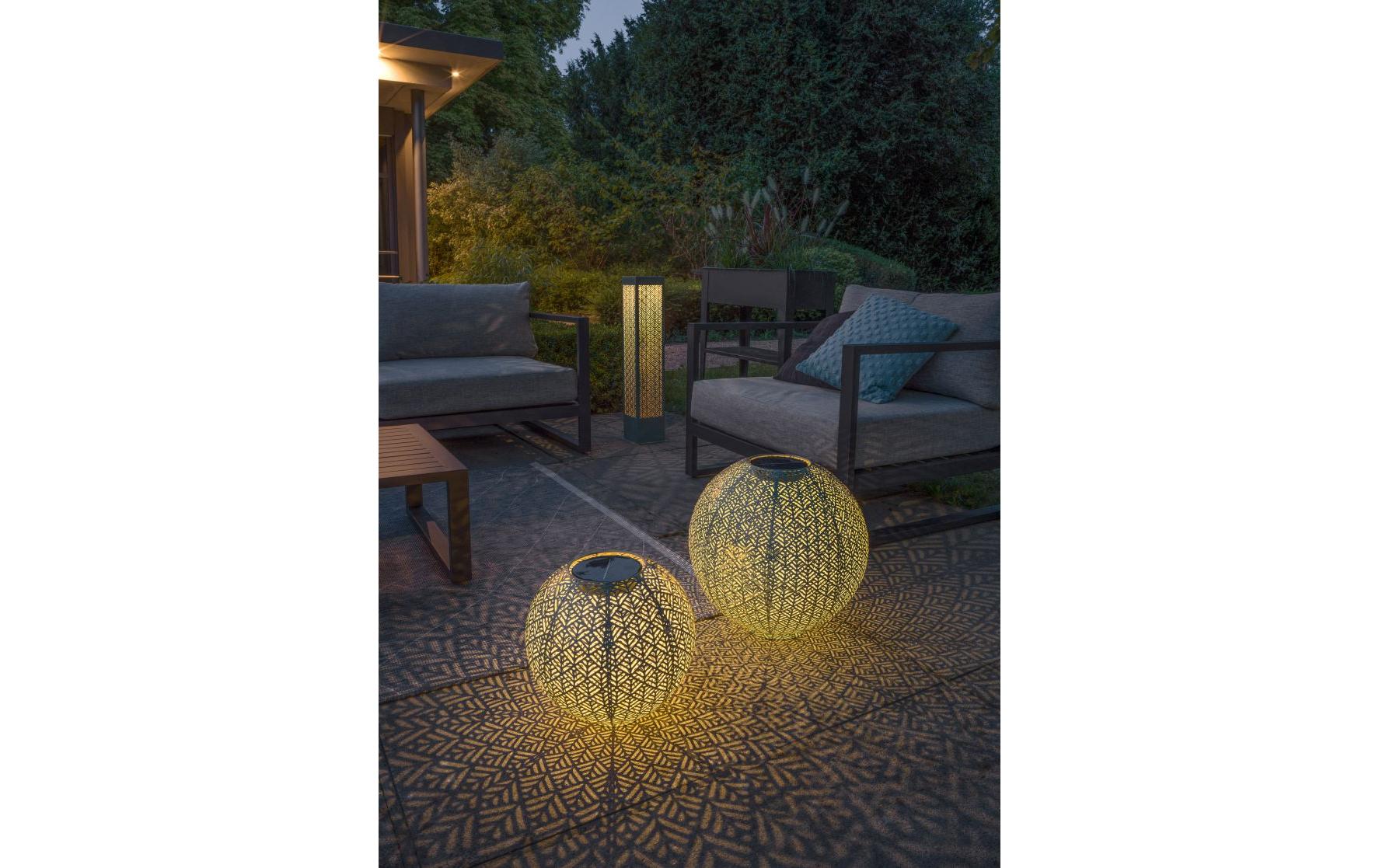 Windlicht Solar Antic Ball Sofia, Ø 30 cm, AquaSolarleuchte zum Aufstellen