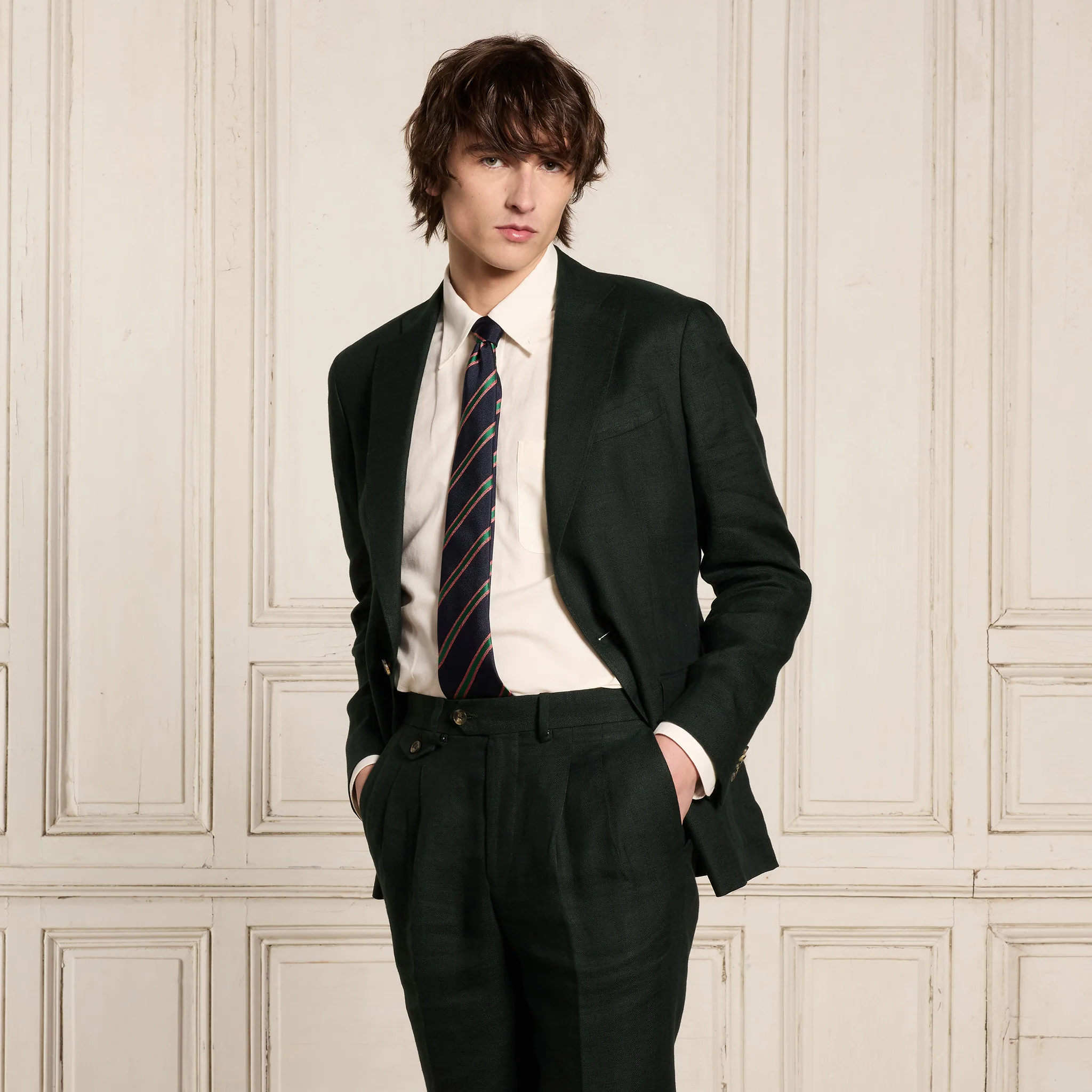 Green linen jacket