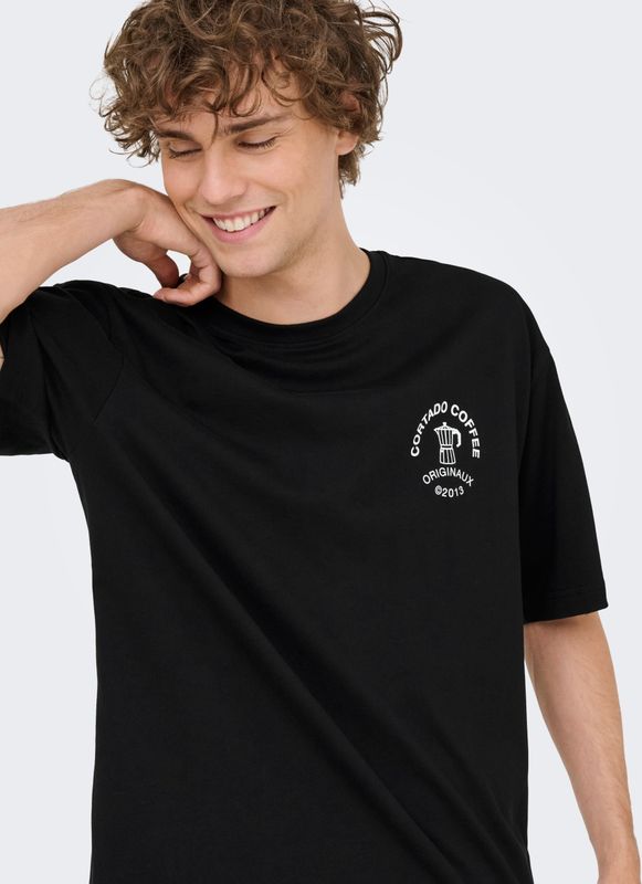 Onsnathan - T-shirts - Katoen - Korte Mouwen - Relaxed Fit - Bedrukt Detail