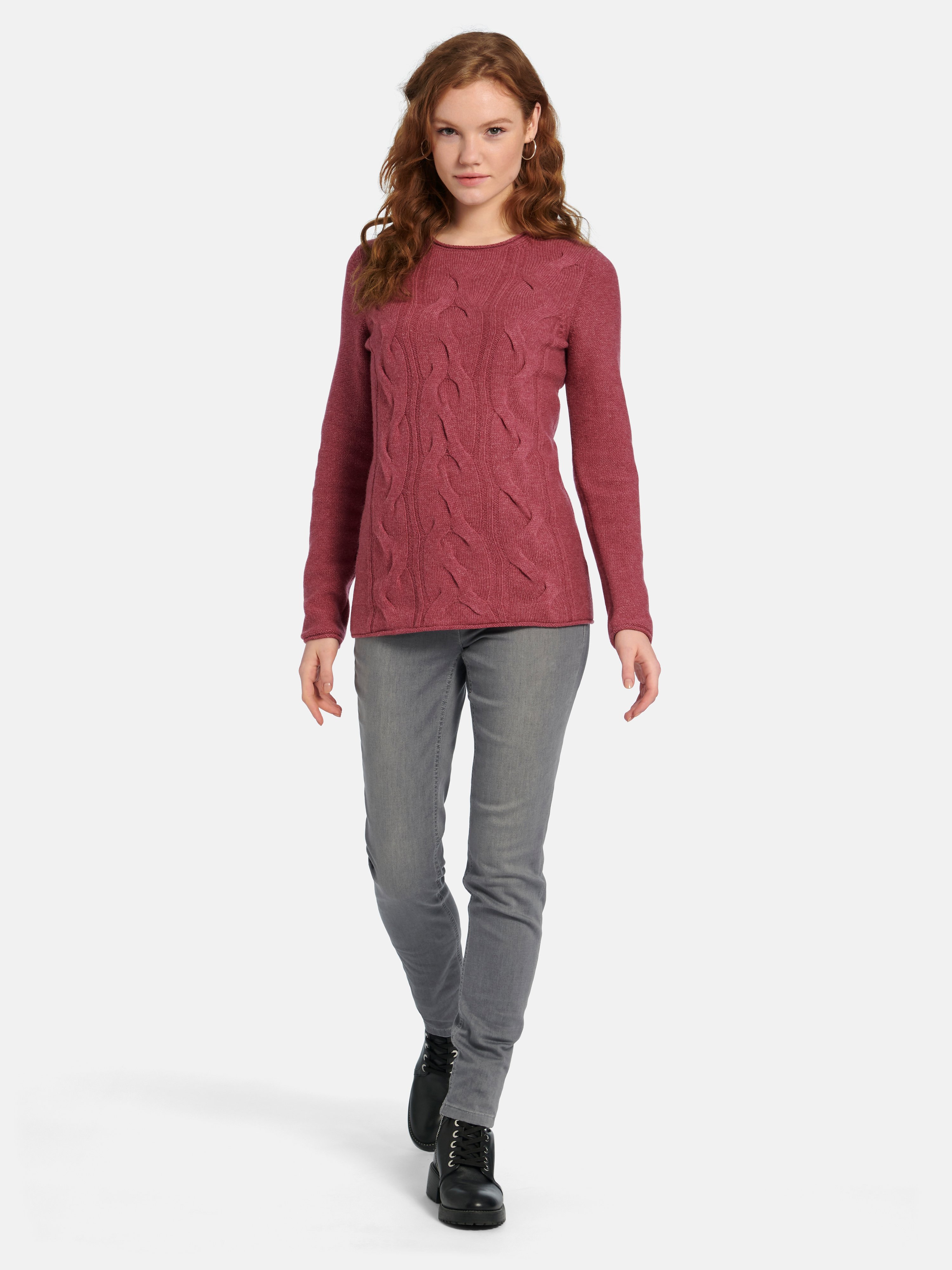 Rundhals-Pullover aus 100% Schurwolle
