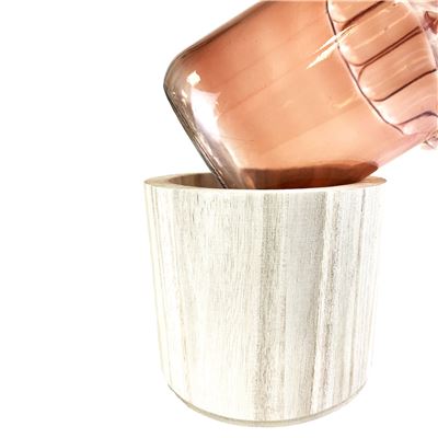 Vase verre et bois