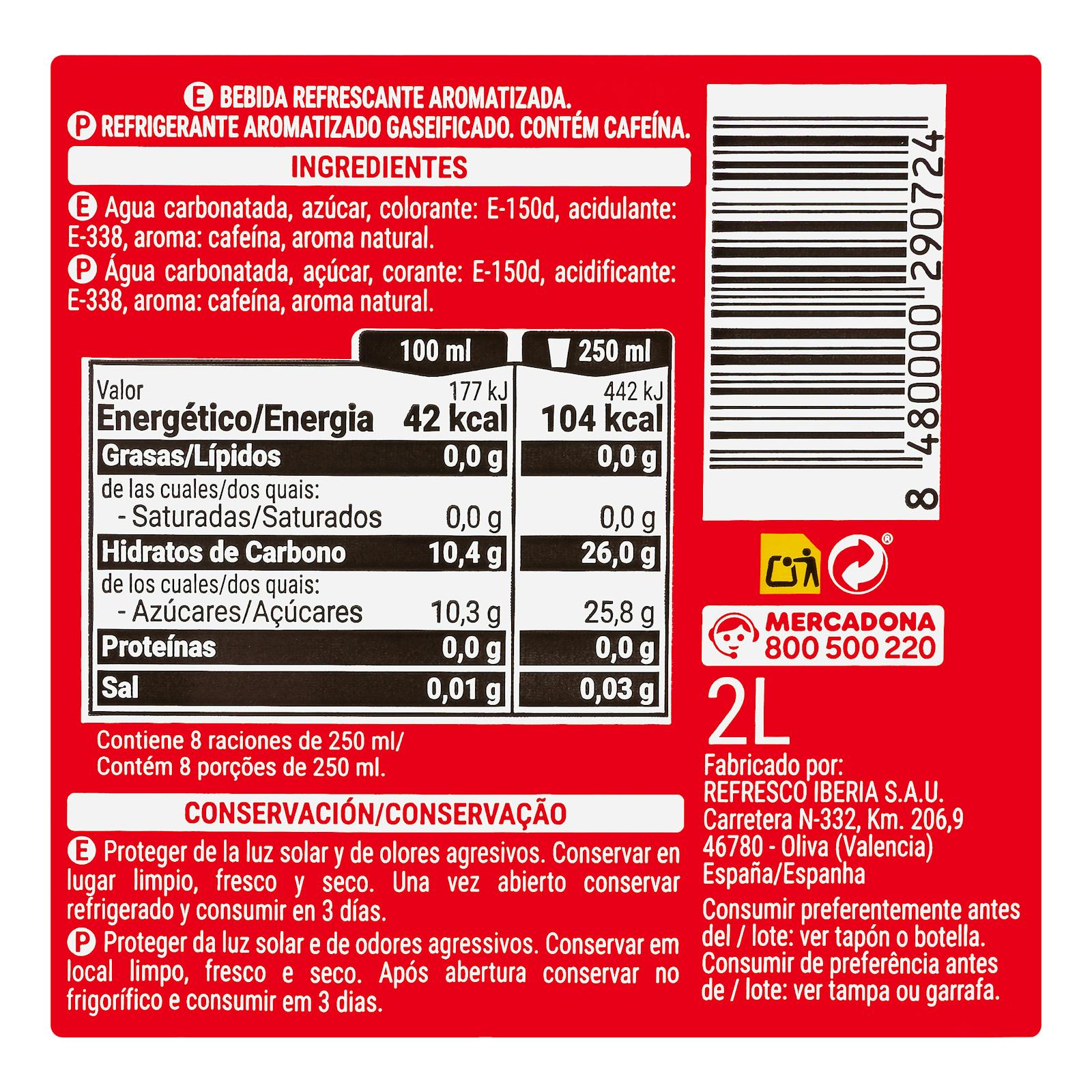 Boisson gazeuse au cola Hacendado