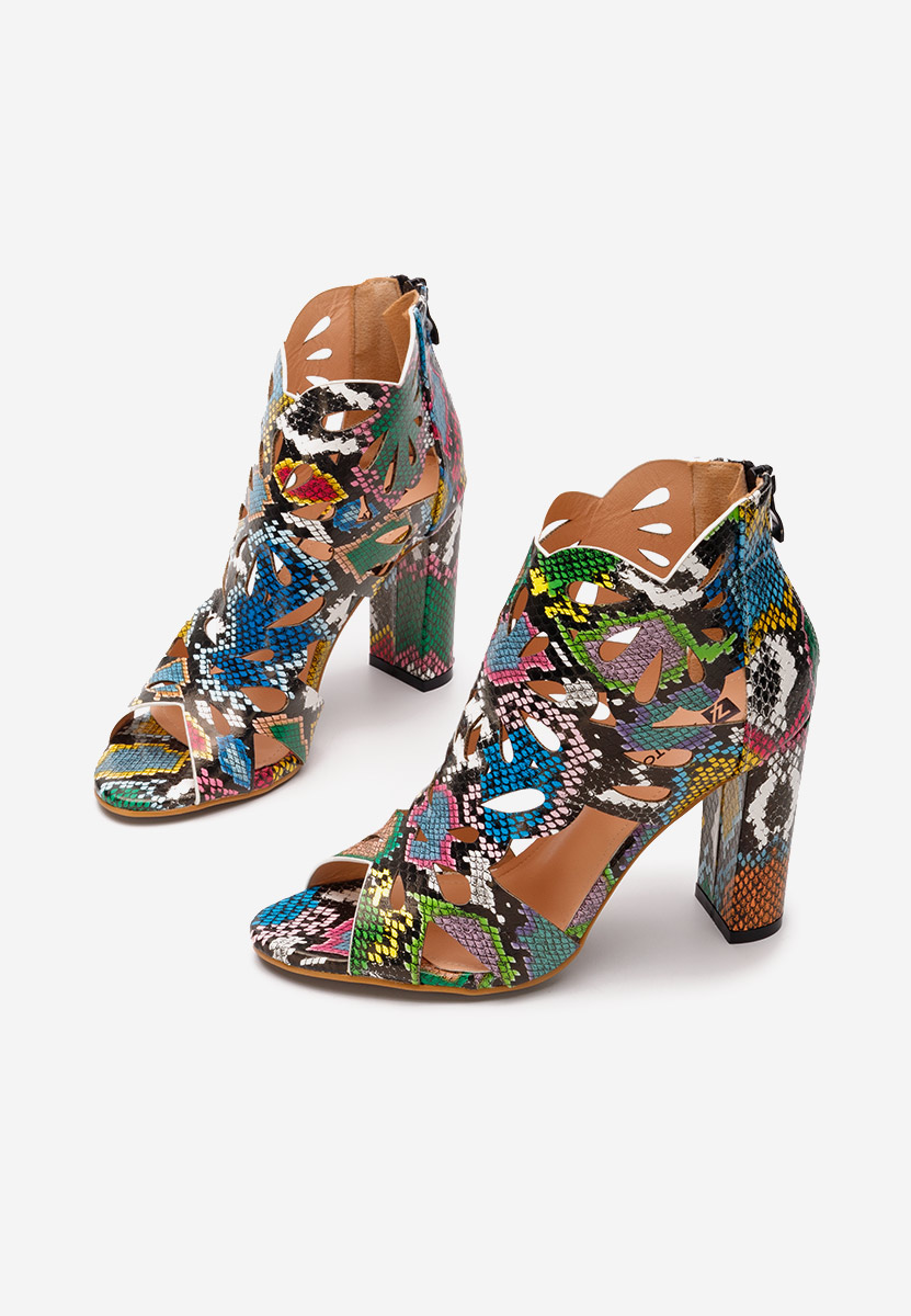 Sandales à talon multicolores Chava