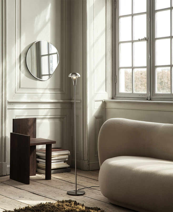 ferm LIVING Pond Mirror - Small - Dark chrome Grå