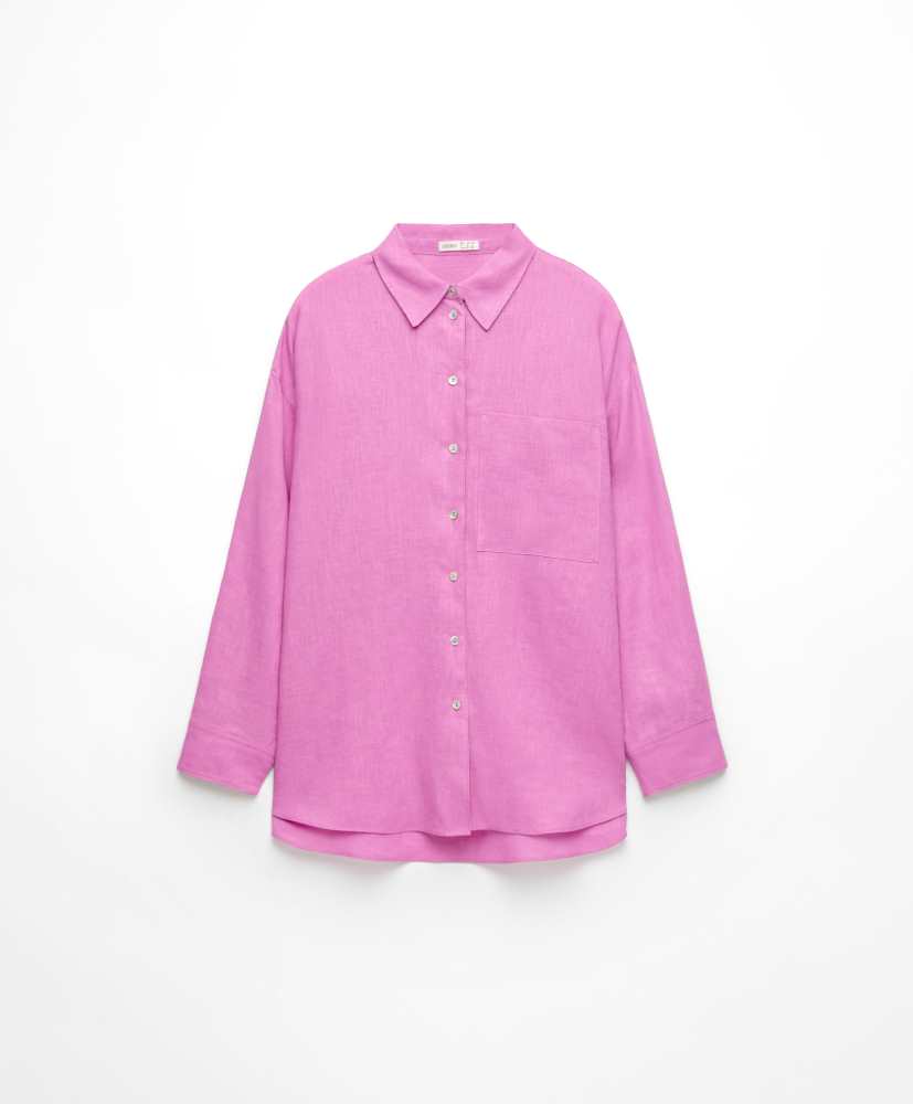 Camisa de manga comprida, 100% linho