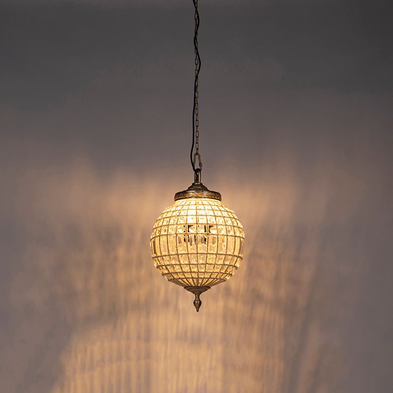 Art Deco hanglamp kristal met goud 35 cm - Kasbah