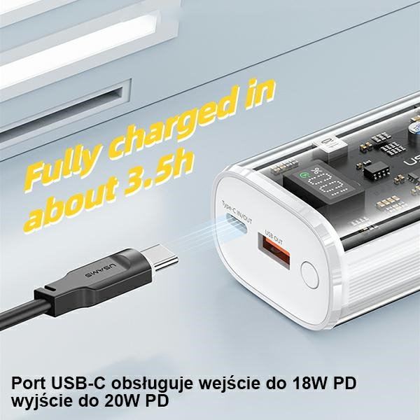 (20W) 9000mAh USB C / USB A Powerbank Power Delivery Ladegerät inkl. USB C Ladekabel (10KCD18901) - Schwarz