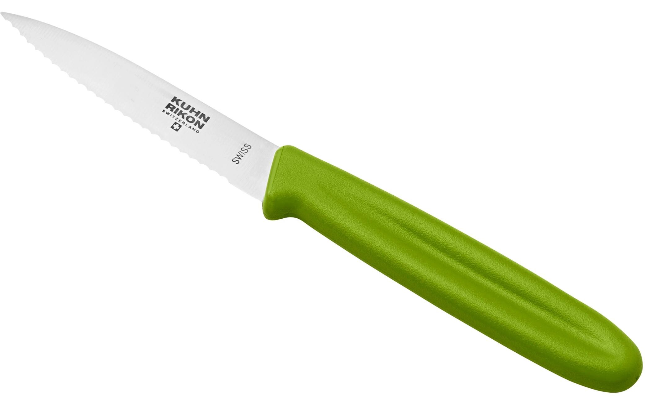 Rüstmesser Swiss Knife Wellenschliff, GrünGemüsemesser
